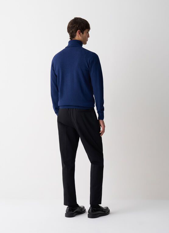 Fine knit polo-neck jumper 