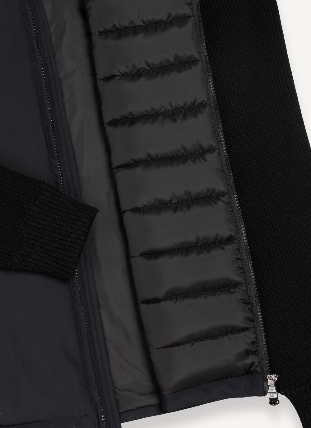 Biker jacket with knit sleeves image number 6