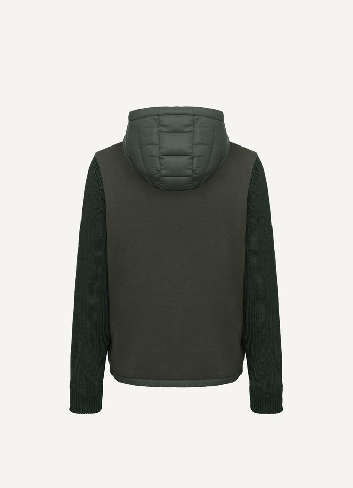 Hooded jacket with knit sleeves image number 5