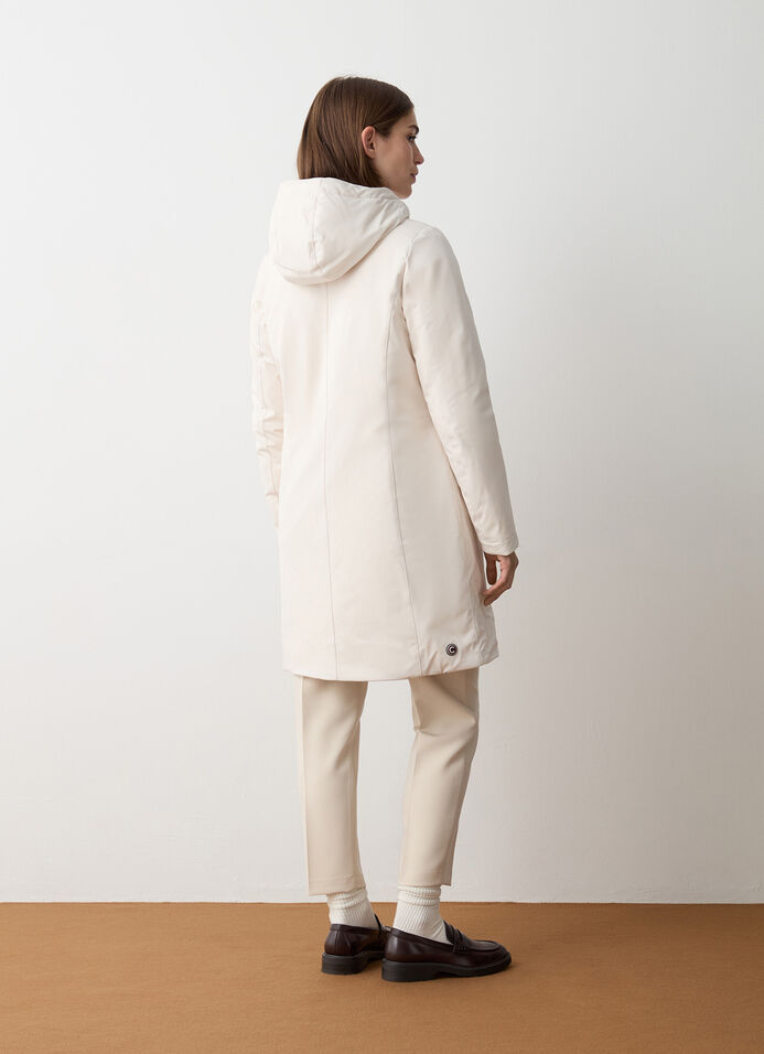 Long down jacket in waterproof fabric image number 3