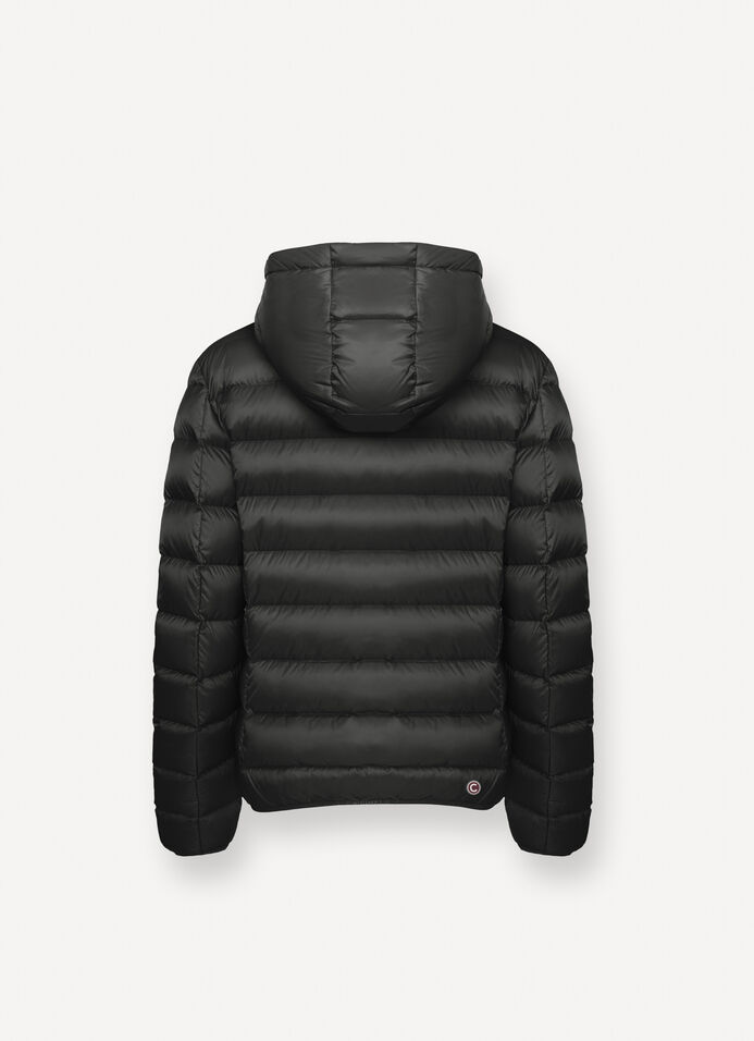 Short down jacket with attached hood image number 5