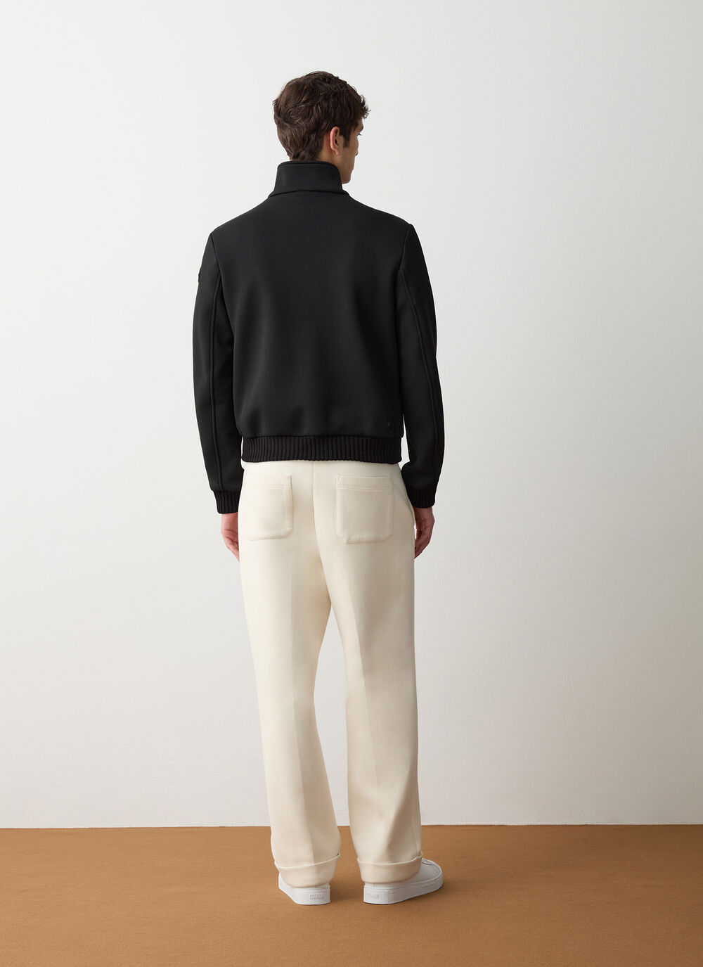 Unpadded honeycomb-effect bomber jacket image number 3