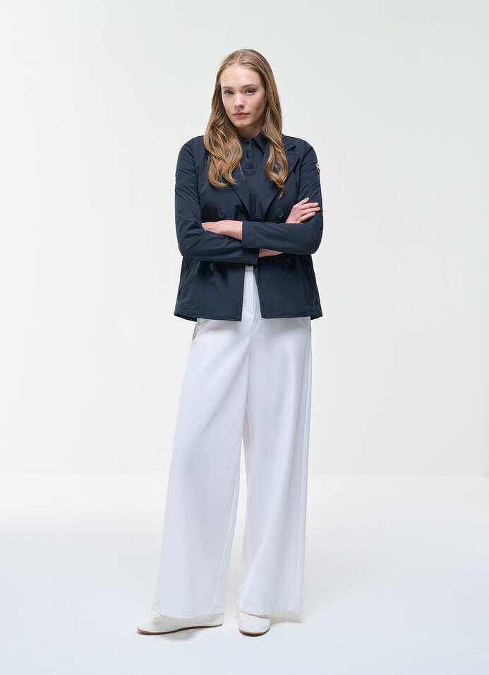 Short waterproof trench coat