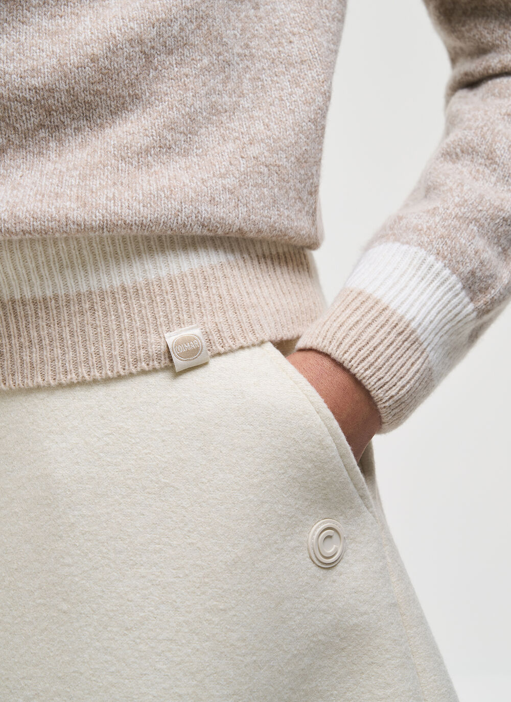 Crew neck sweater in melange wool