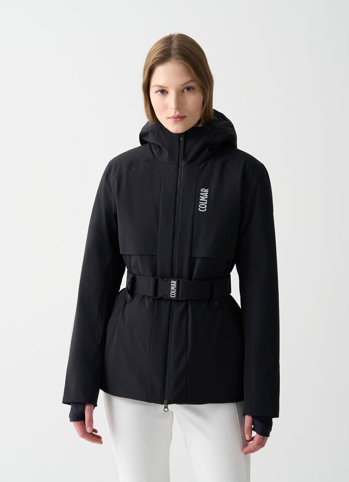 Shaped ski jacket with belt image number 1