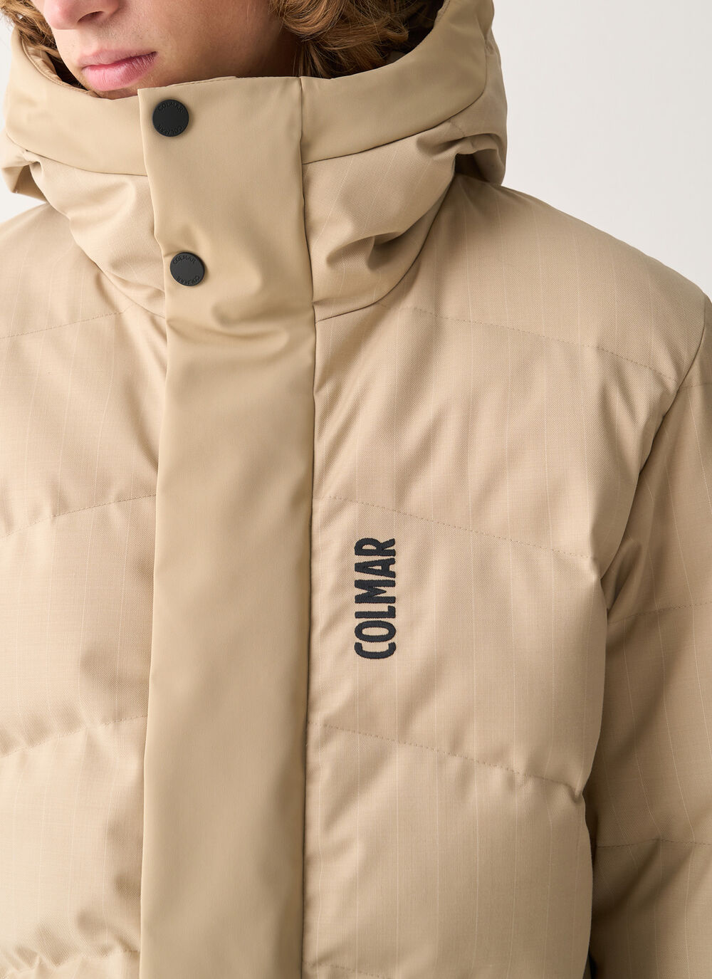 Pinstripe ski jacket with neck warmer image number 2