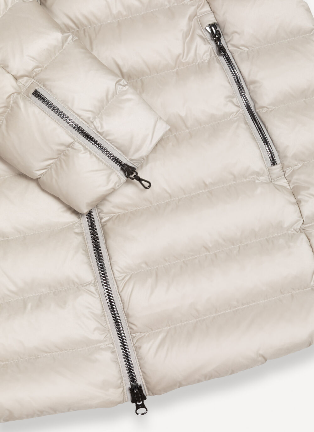 Hooded A-line down jacket image number 6