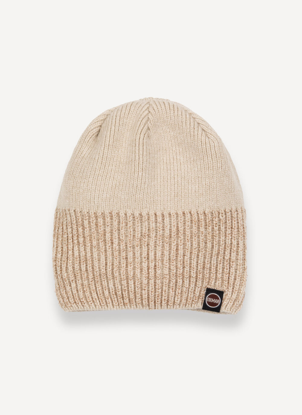 Hat with lurex rib knit image number 1