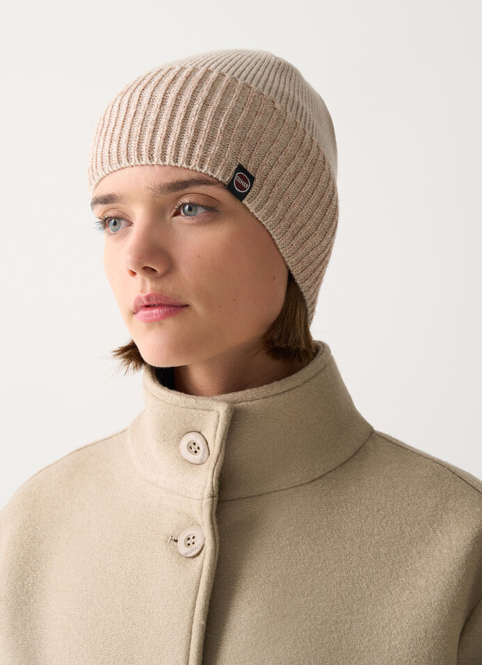 Hat with lurex rib knit image number 0