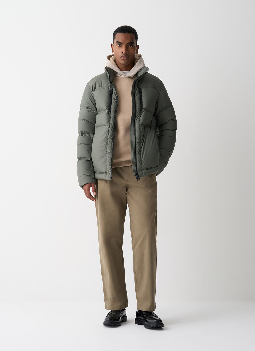 Down jacket with multiple pockets image number 0