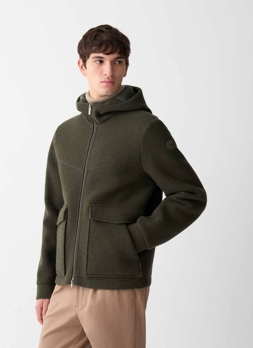 Pique jacket with hood image number 1