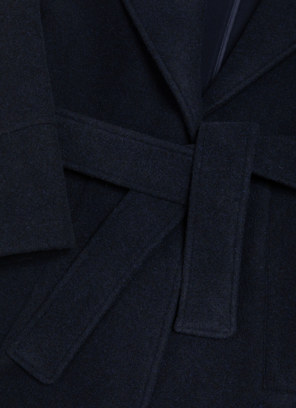 Long wool baize coat with belt image number 6