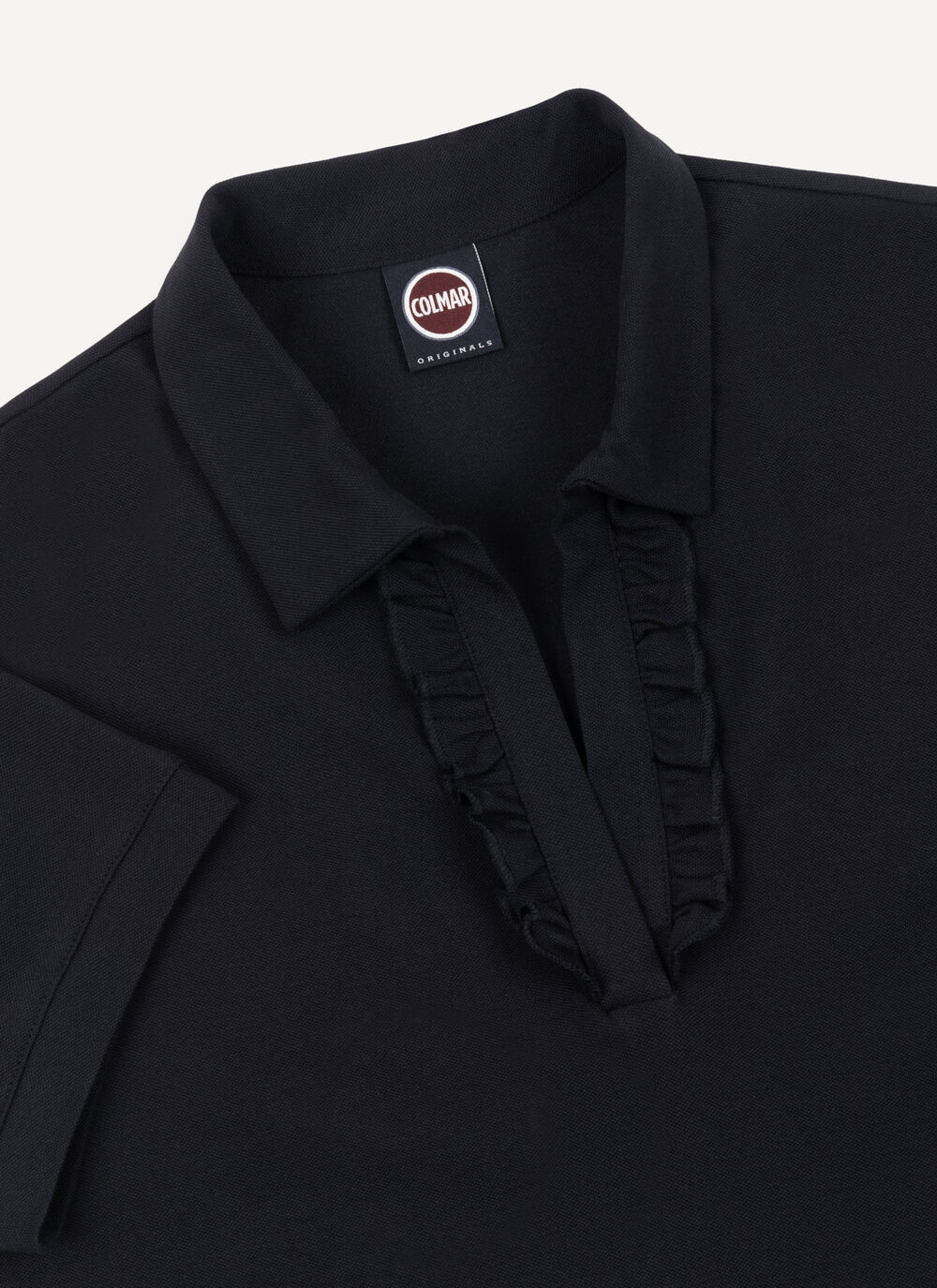 Cotton piqu&eacute; polo shirt with ruching image number 6