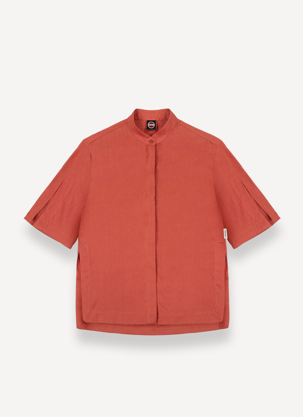 Linen Mandarin Collar Shirt image number 5