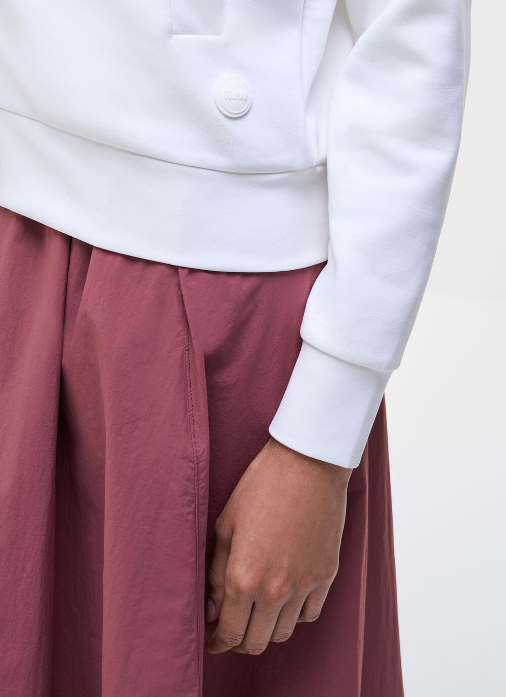 Full-zip cotton/modal sweatshirt image number 2