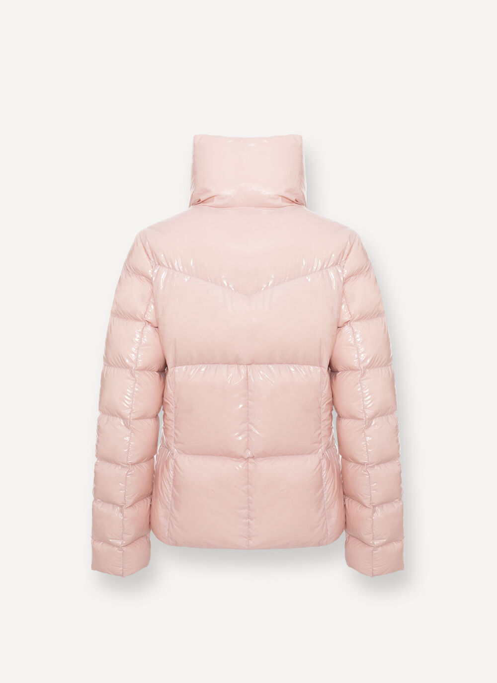 Super-glossy down jacket with padded collar image number 5