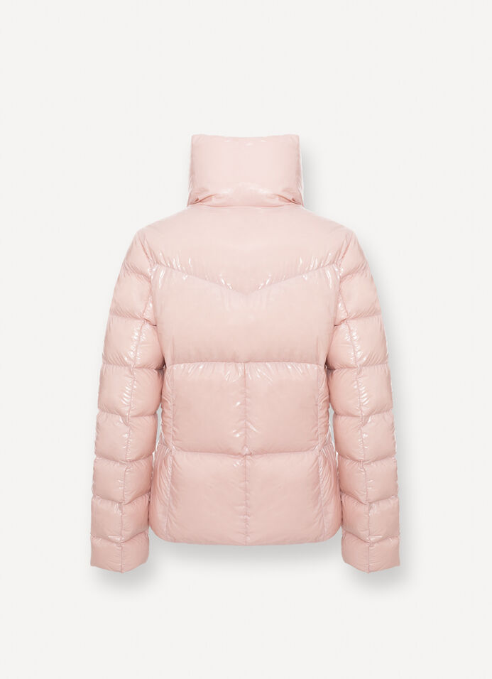 Super-glossy down jacket with padded collar image number 5