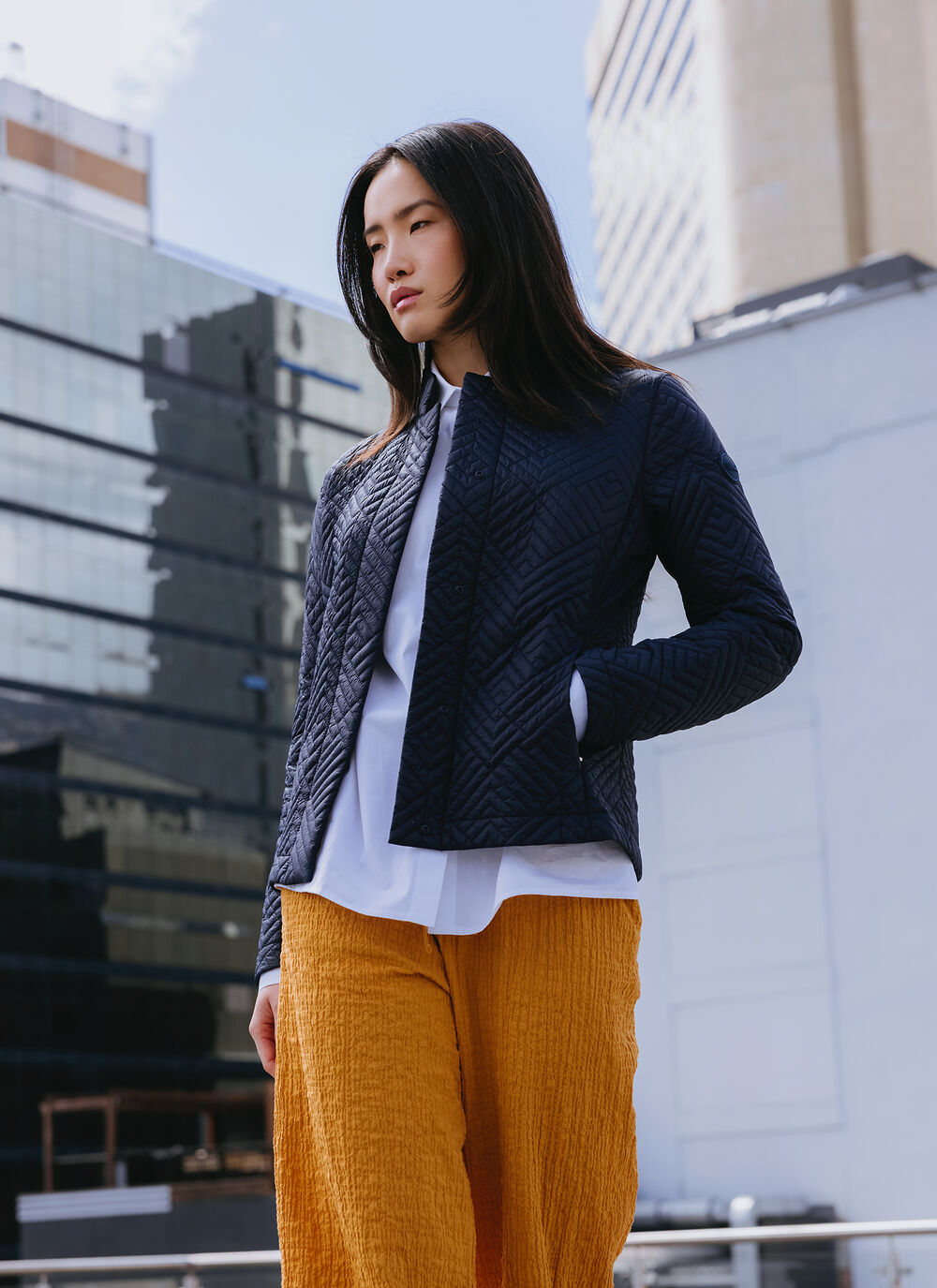 Lightweight Jacket with Geometric Pattern image number 0