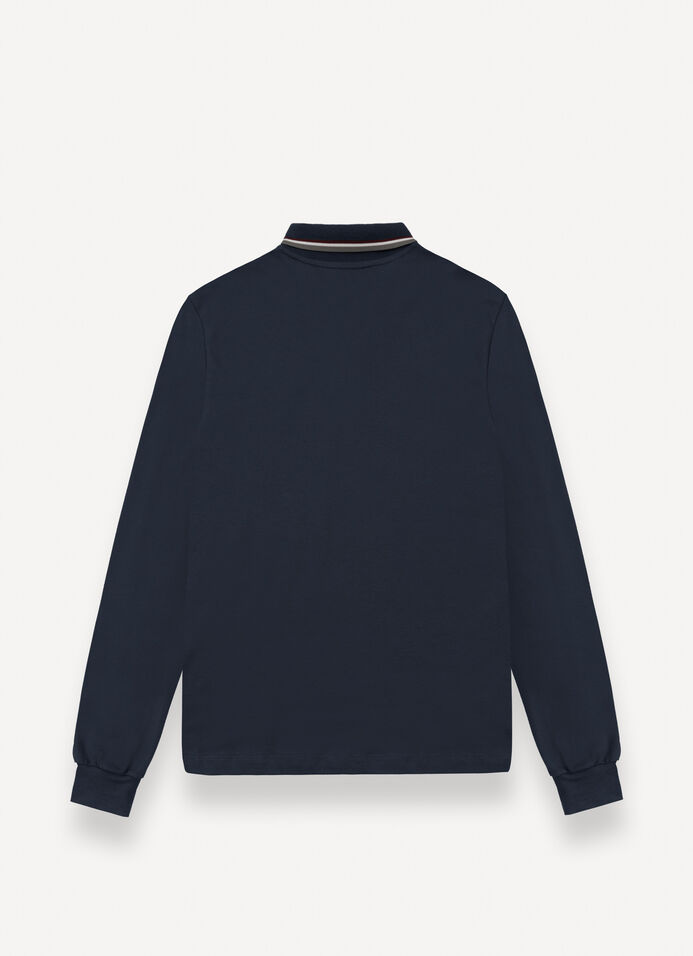 Long-sleeved tricolour polo shirt image number 6
