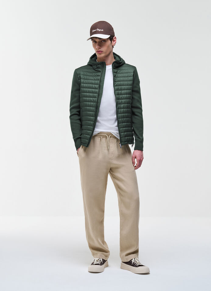 Hybrid padded jacket with hood