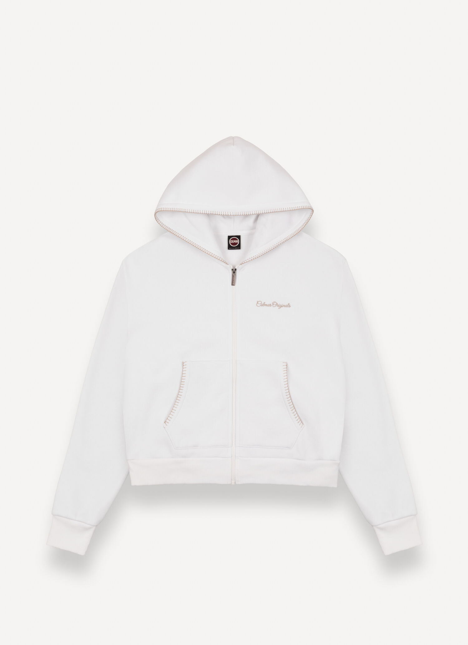 Full-zip sweatshirt with embroidery - WHITE | Colmar