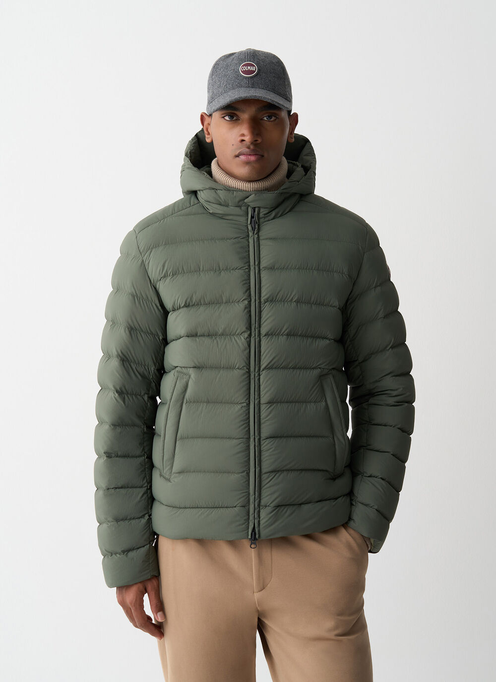 Down jacket with hood image number 1