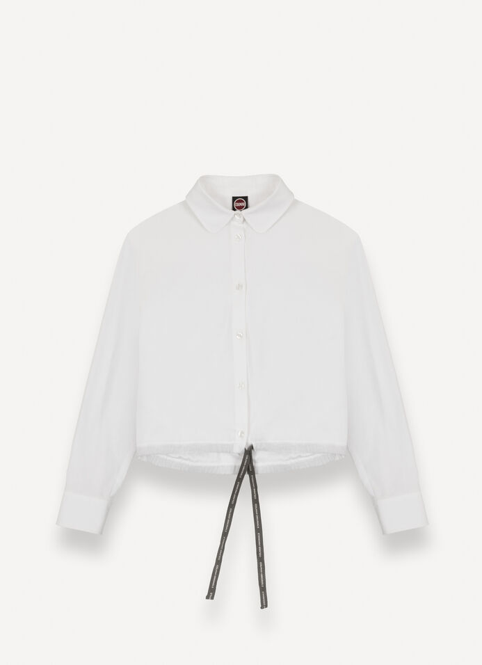 Cropped shirt with drawstring image number 4