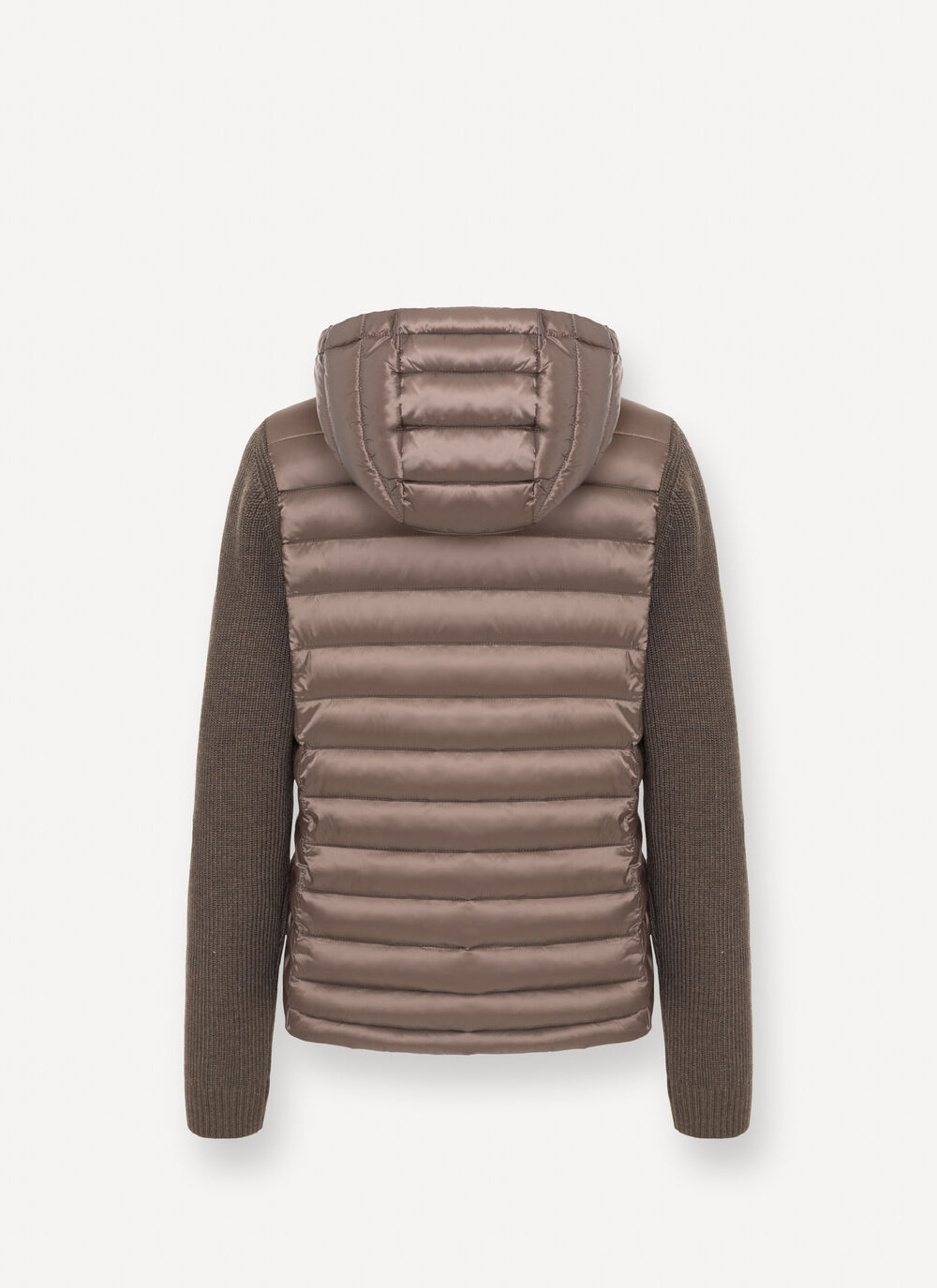 Hooded jacket with knit sleeves image number 5