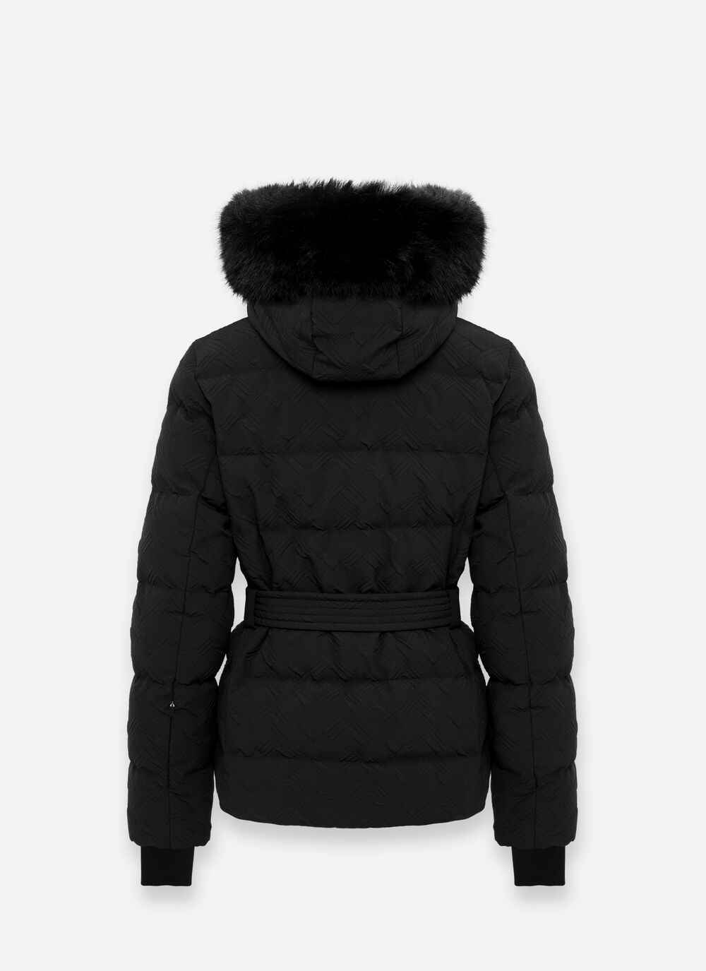 Embossed padded ski jacket with faux fur image number 5