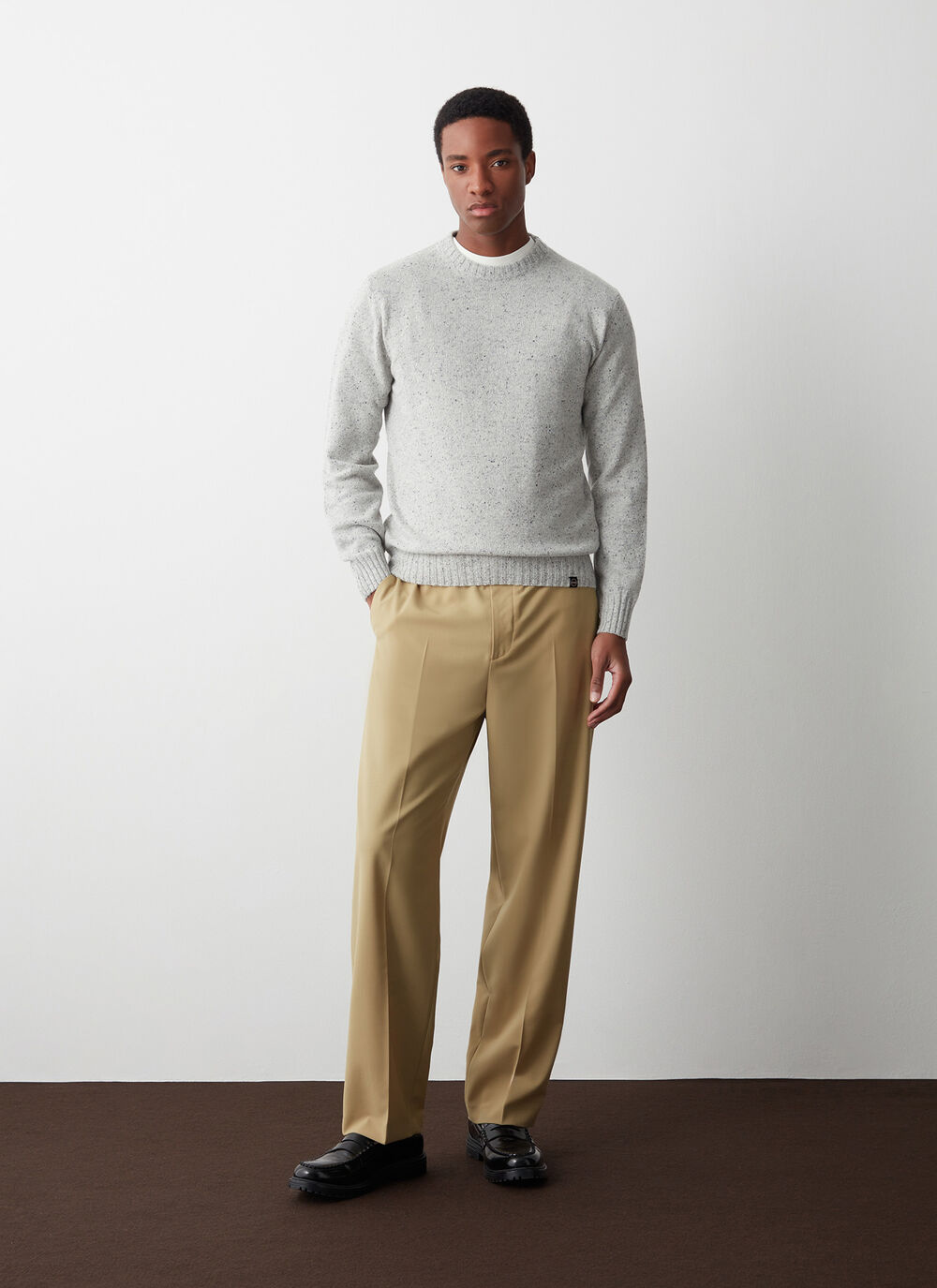 Mehrfarbiger Rundhalspullover image number 1