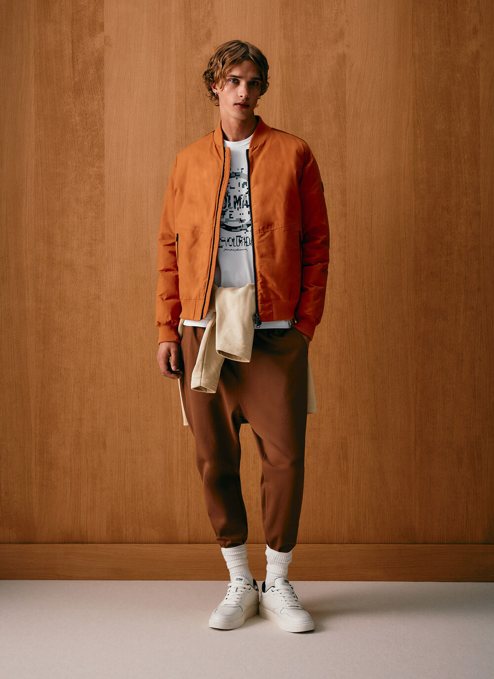 Wax down-padded bomber jacket image number 0