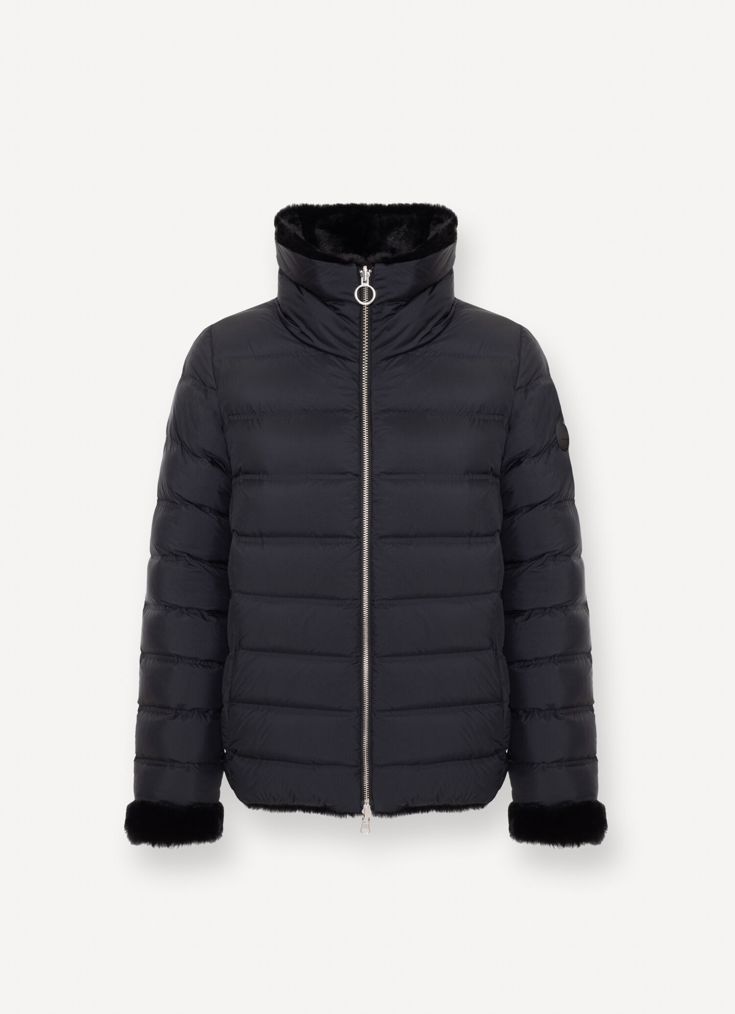 Reversible faux fur down jacket BLACK Colmar