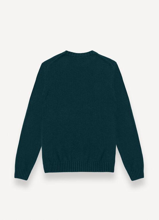 Crew-neck cashmere-blend pullover