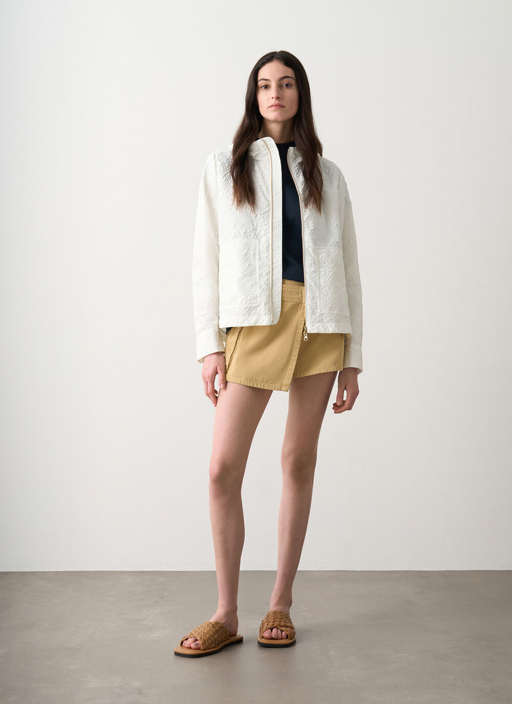 Embossed hooded jacket image number 1