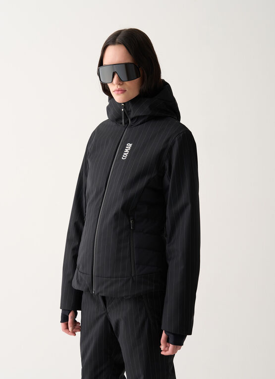 Delicacy pinstripe fabric ski jacket