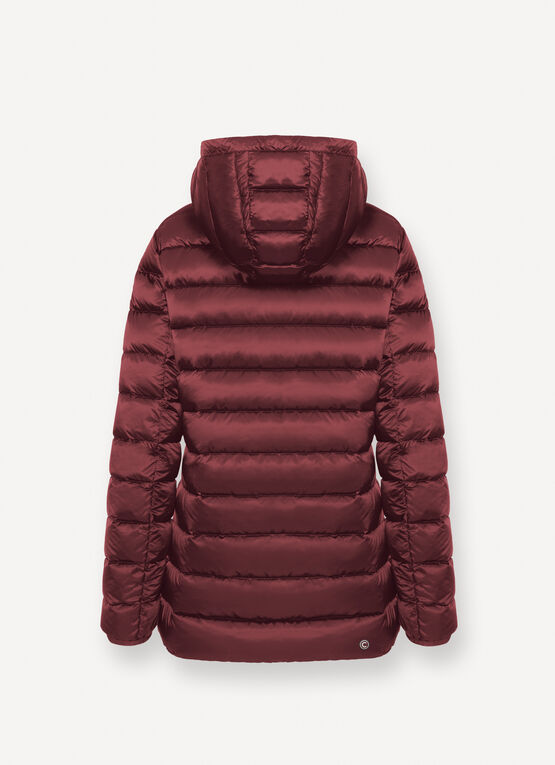 Fitted down jacket with hood