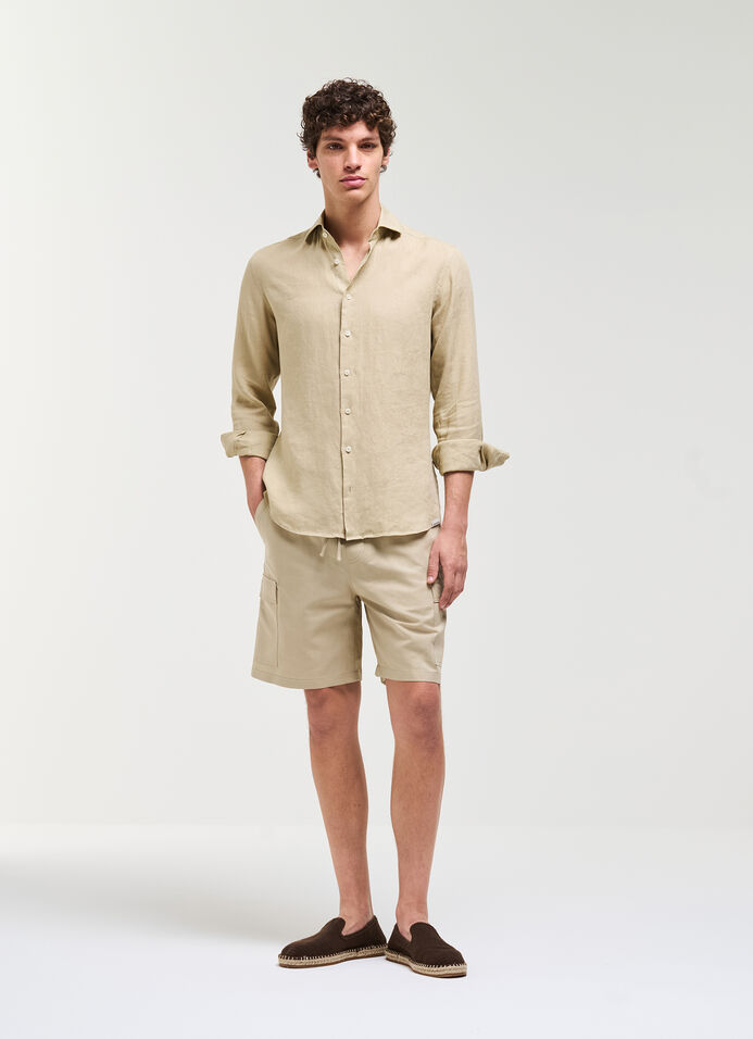 Linen cargo shorts