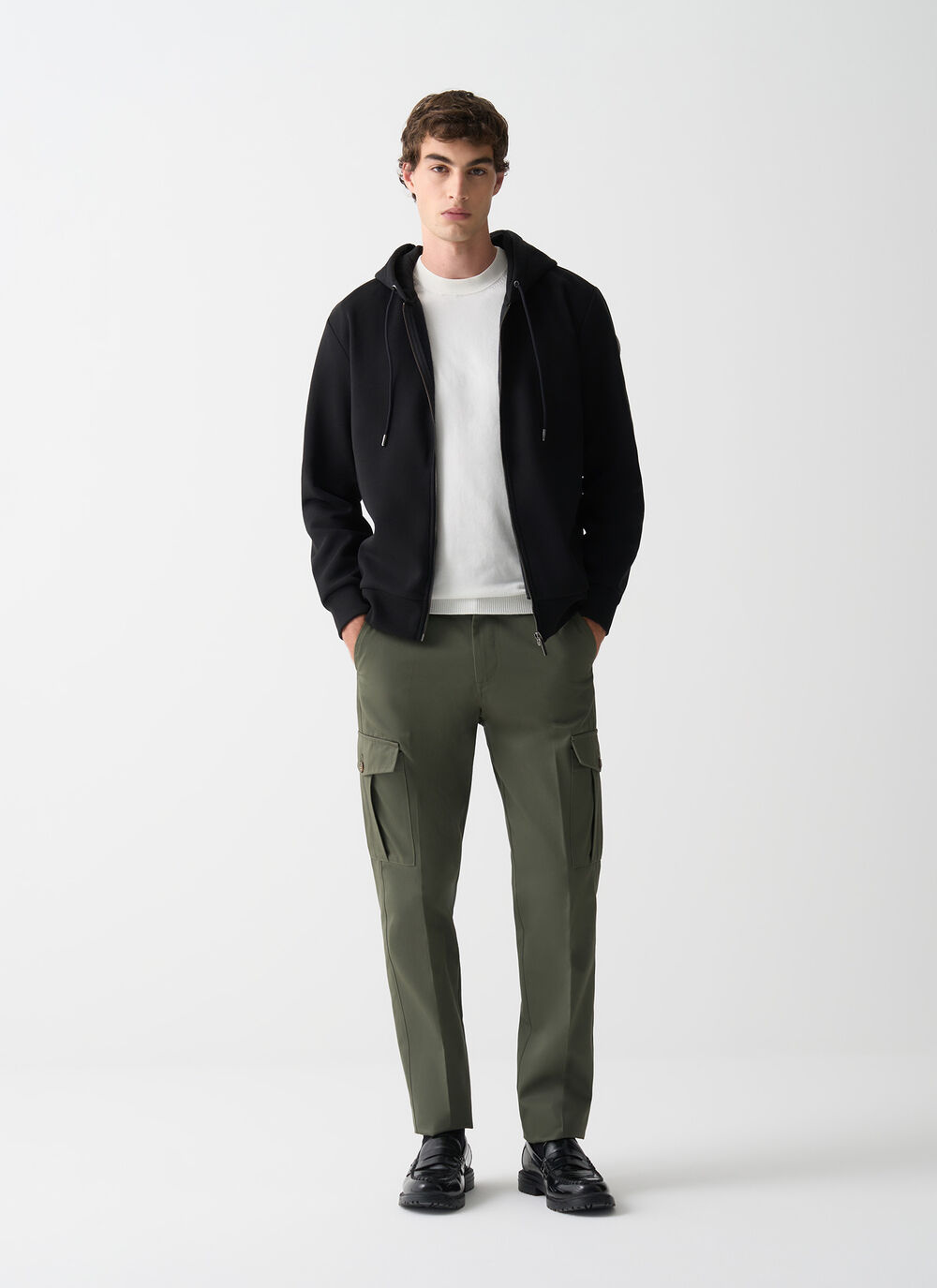 Full zip cotton sweatshirt image number 0