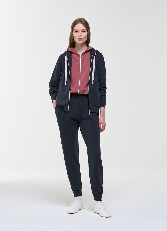 Full-zip cotton/modal sweatshirt