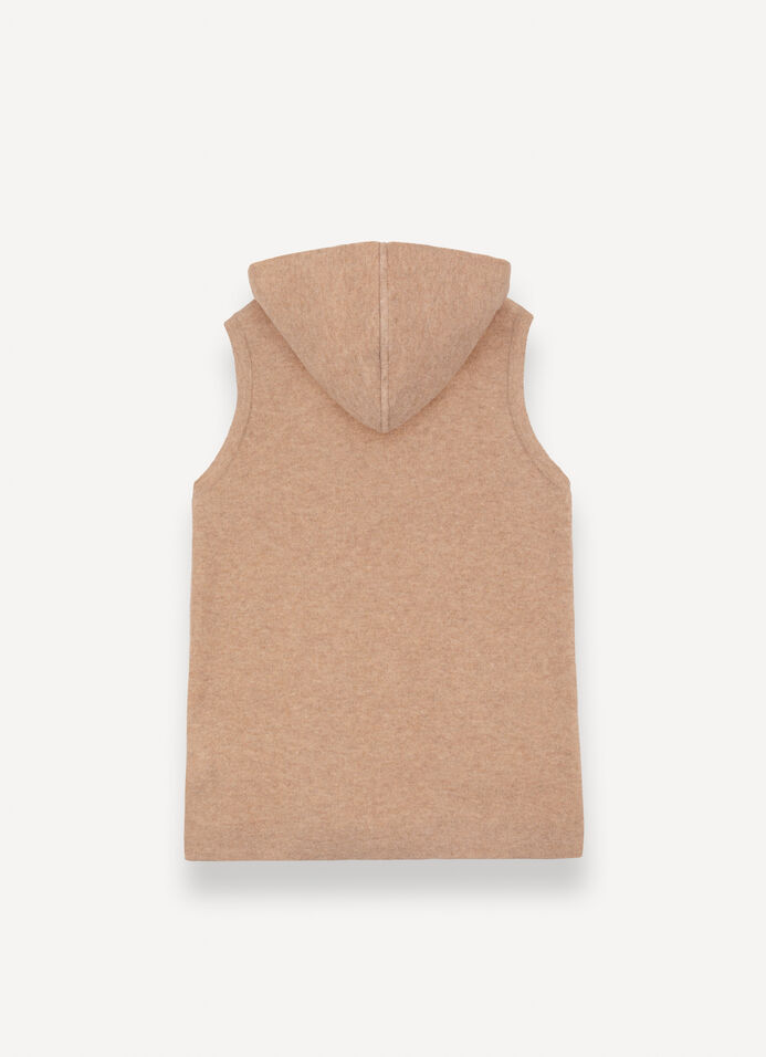 Veste sans manches ouverte en drap de laine bicolore image number 4