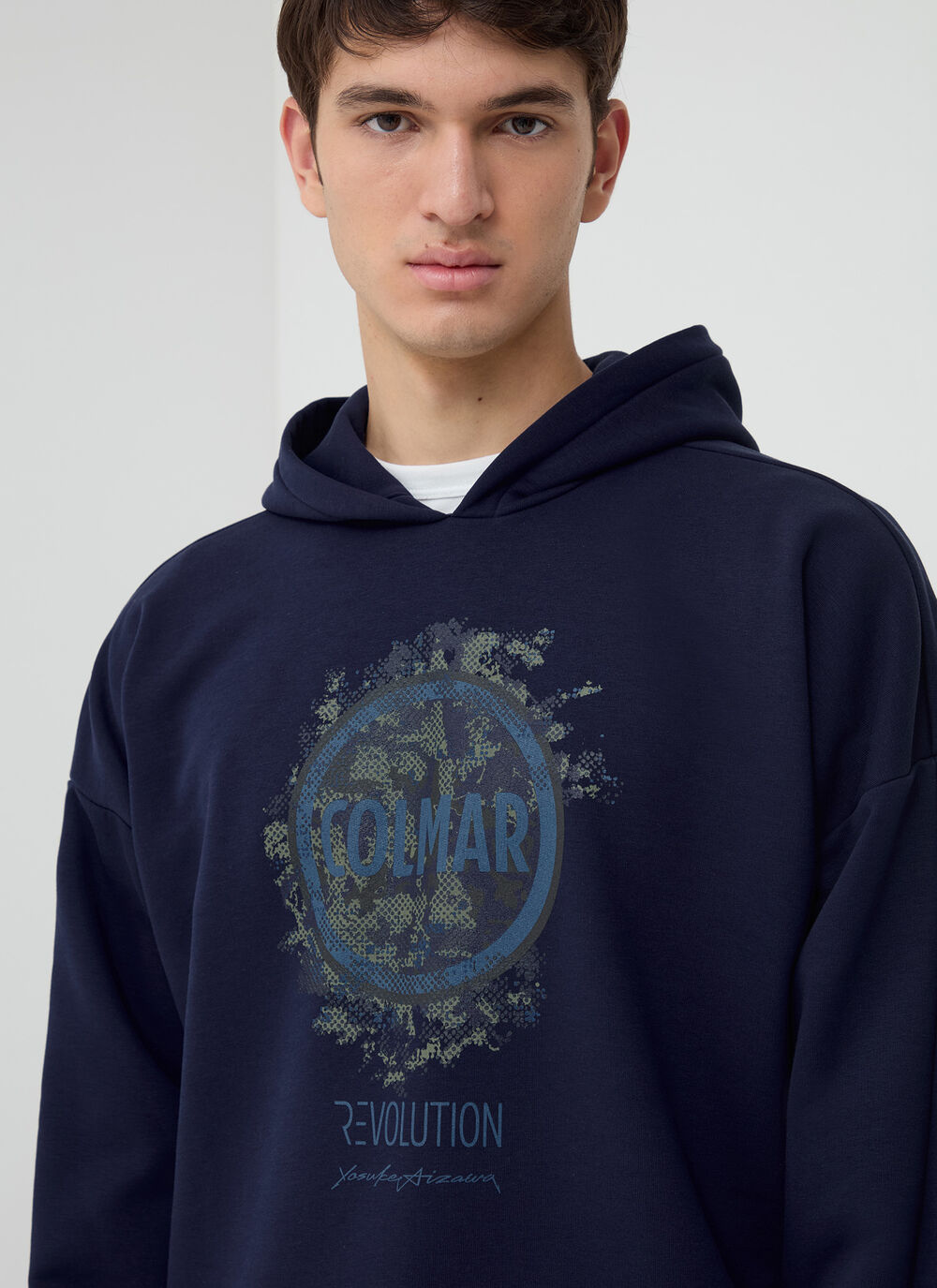 Hooded sweatshirt with camouflage logo image number 1