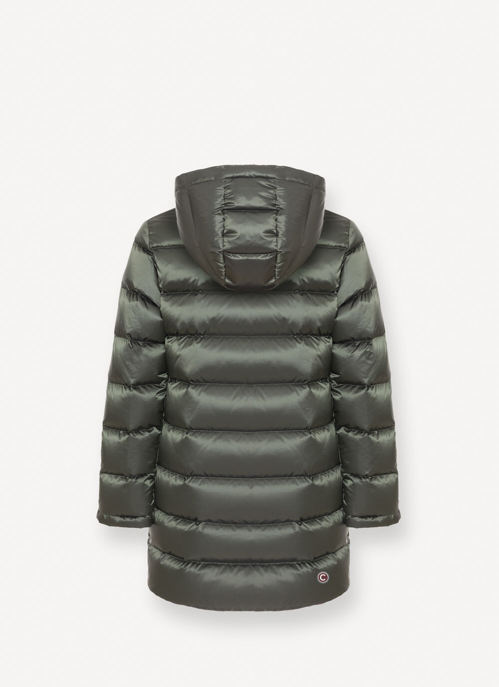 Reversible hooded mid-length down jacket image number 5
