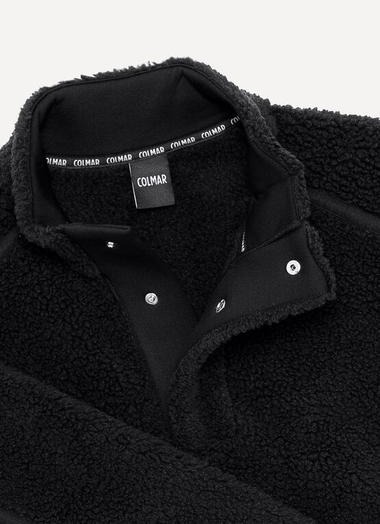 Teddy-effect cropped ski fleece