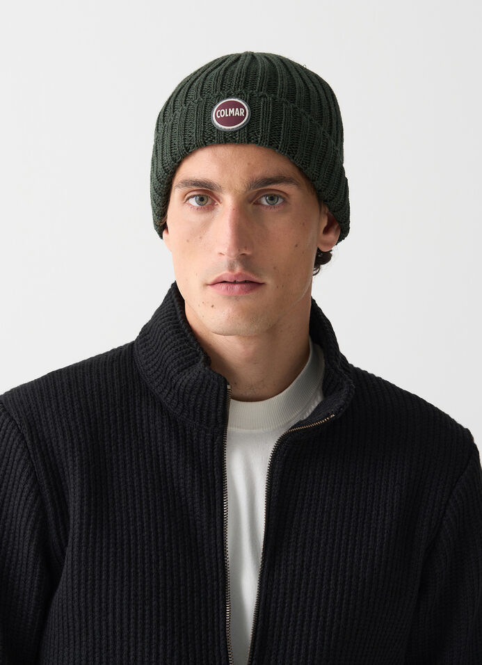 Unisex rib-knit hat with turn-up image number 1