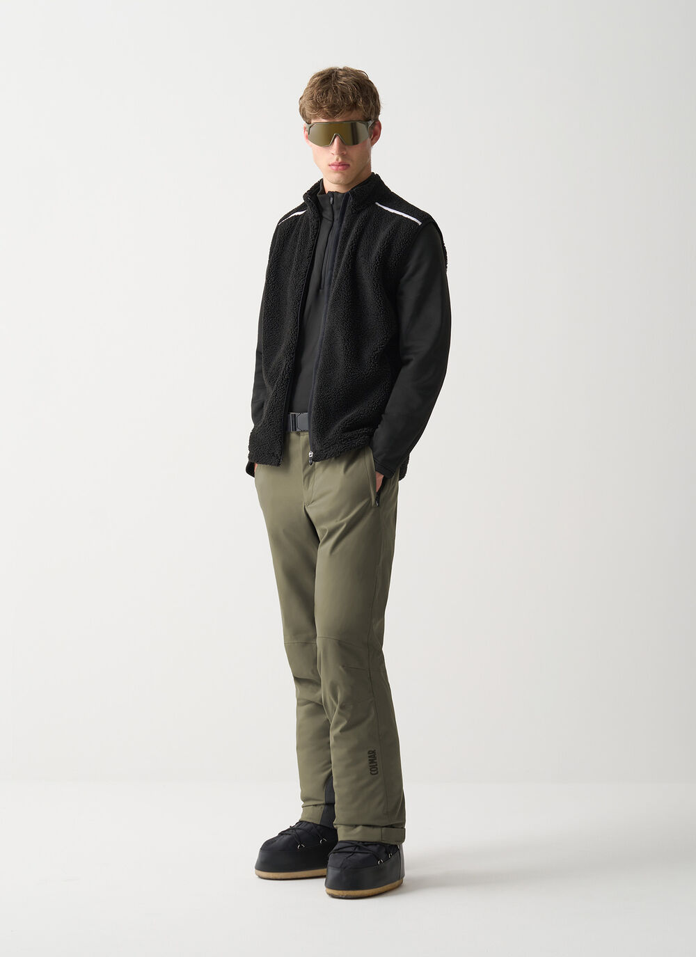 Padded ski pants with belt image number 0