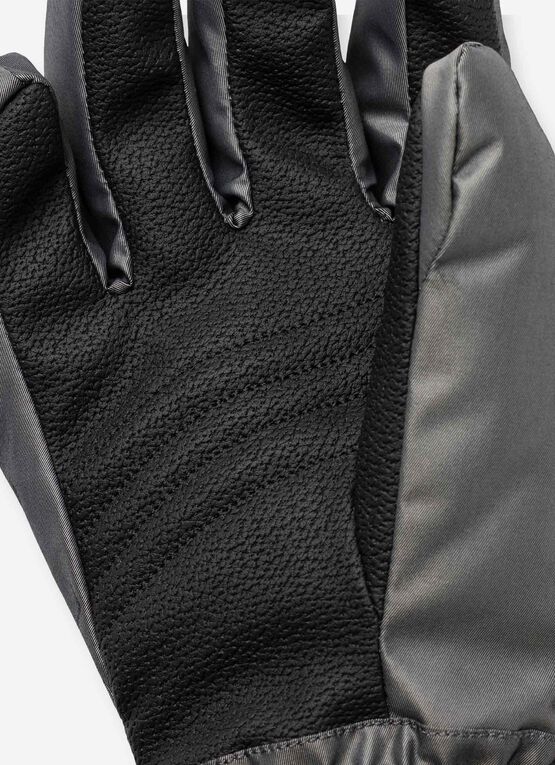 Women's iridescent ski gloves with faux fur