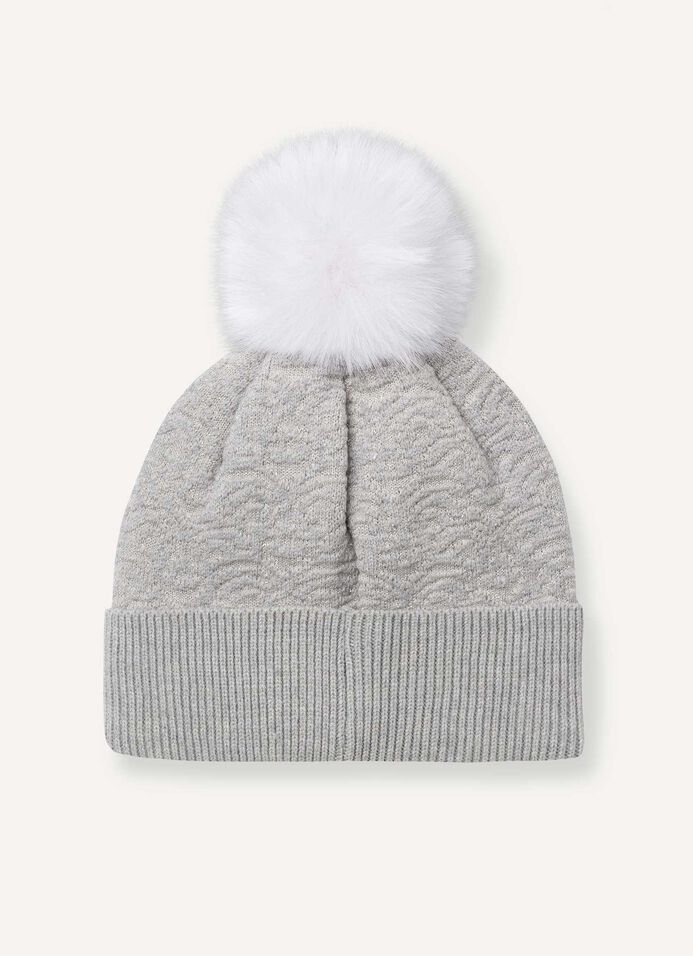 Women's Sparkly cap with pom-pom image number 2