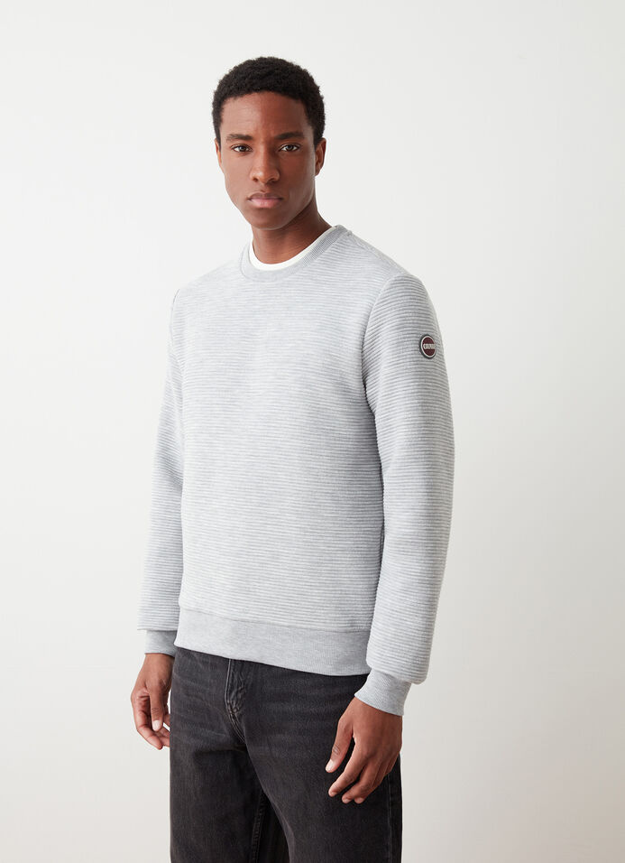Crew-neck ribbed ottoman sweatshirt image number 2