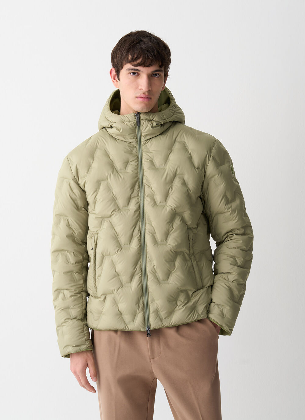 Reversible waterproof down jacket  image number 1