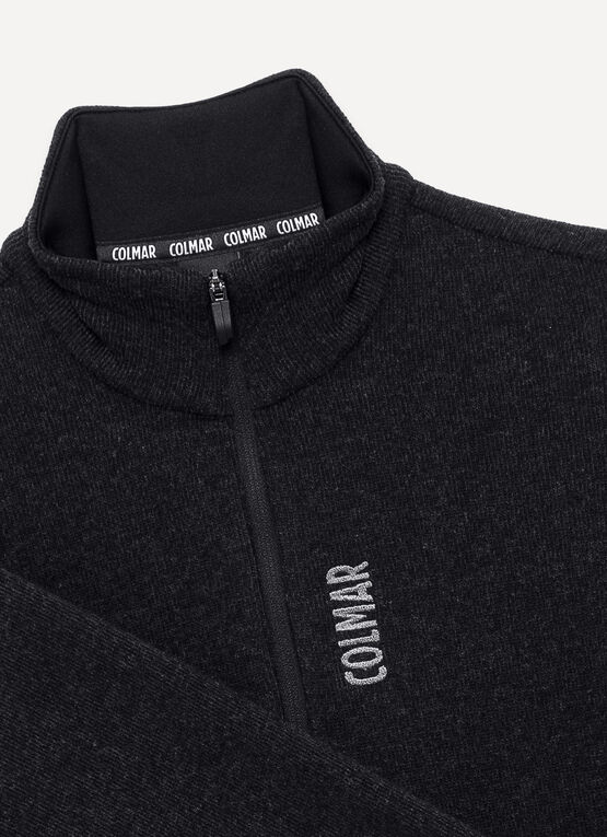 Half-zip wool ski fleece